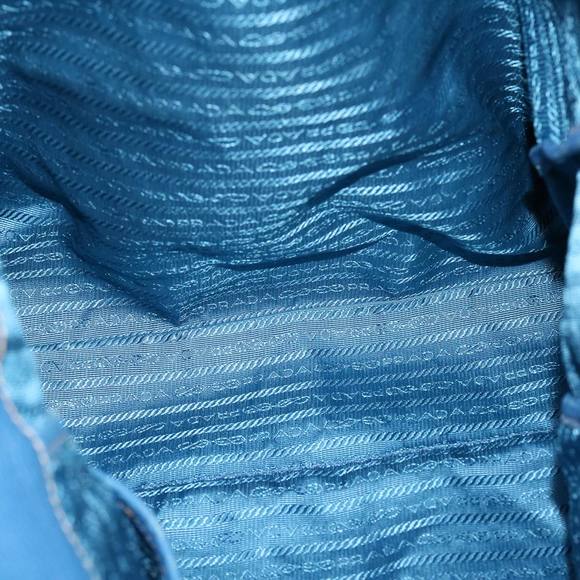 PRADA Hand Bag Leather 2way Blue Auth 42111 - Picture 10 of 16